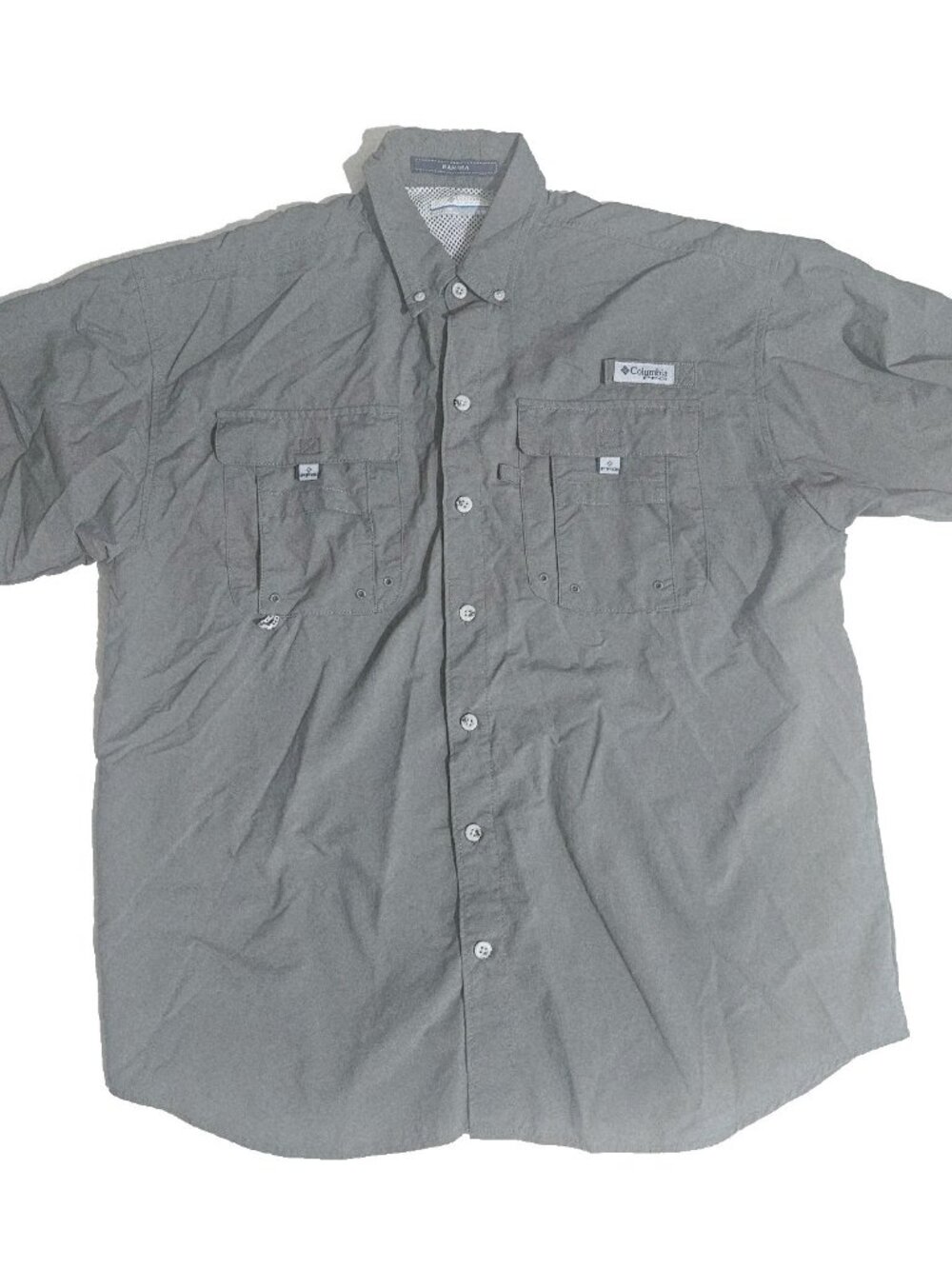 Columbia PFG Bahama Men’s Medium Dark Gray Short Sleeve Button Down Vented Shirt